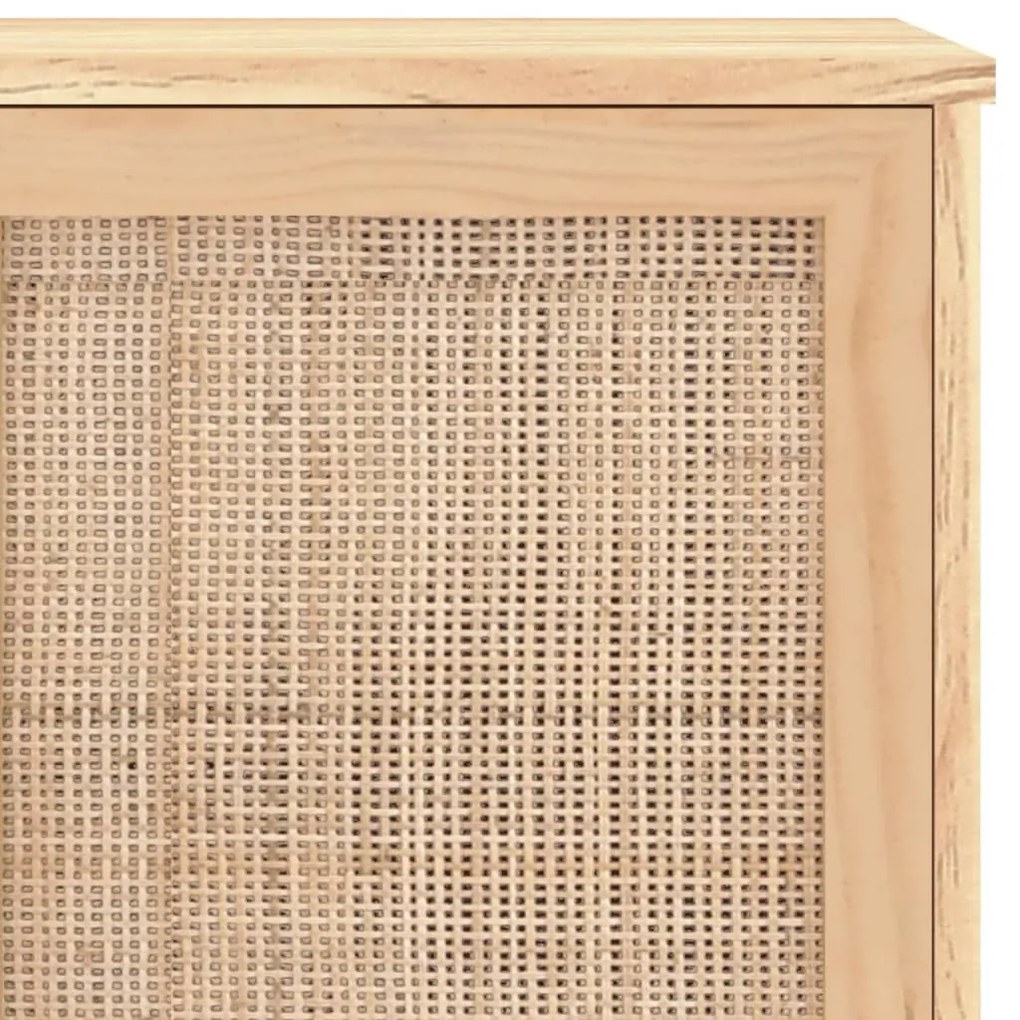 Aparador 105x30x60 cm pinho maciço/vime natural castanho