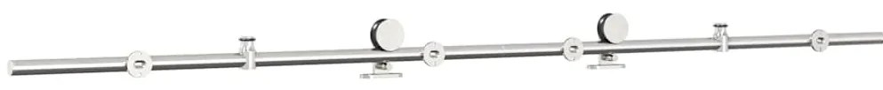 Kit ferragens p/ porta deslizante 200cm aço inoxidável prateado