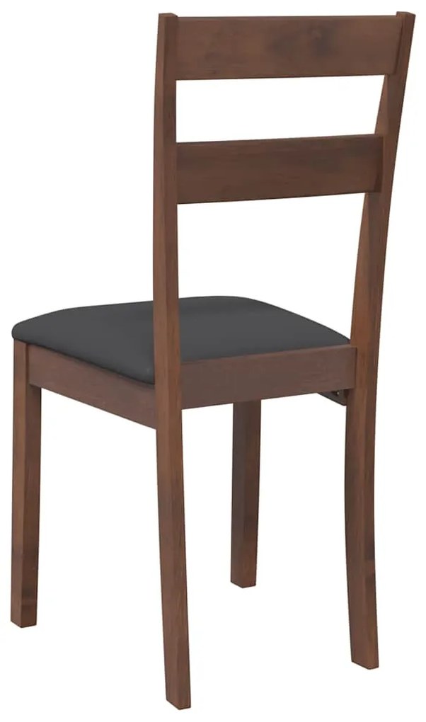 Cadeiras de jantar com almofadões 2 pcs madeira maciça castanho