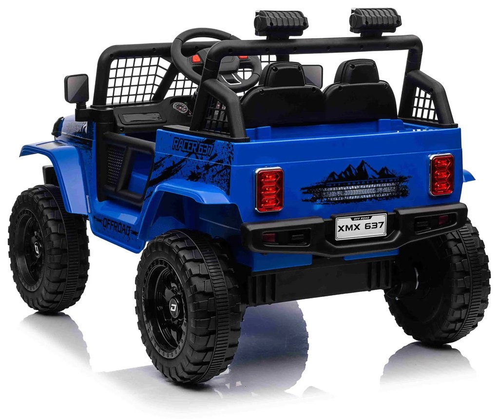 Jipe elétrico para Crianças 12V OFF ROAD 4x4 SPORT Rodas de EVA, Assento de couro Azul