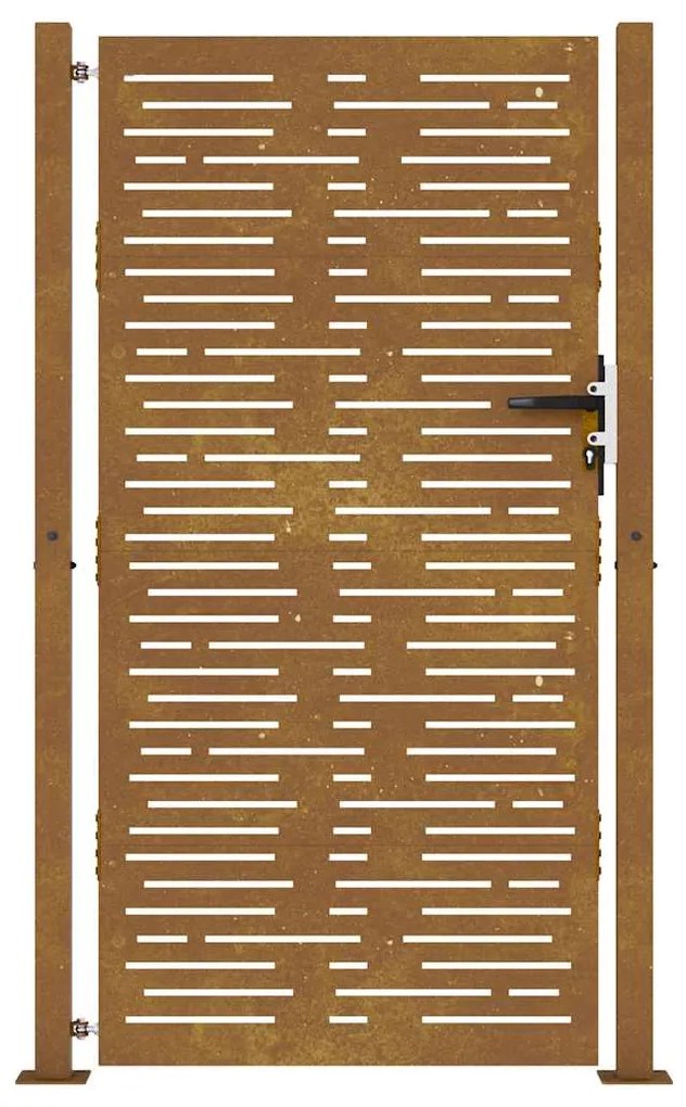 Portão de jardim 105x180 cm aço corten design quadrados