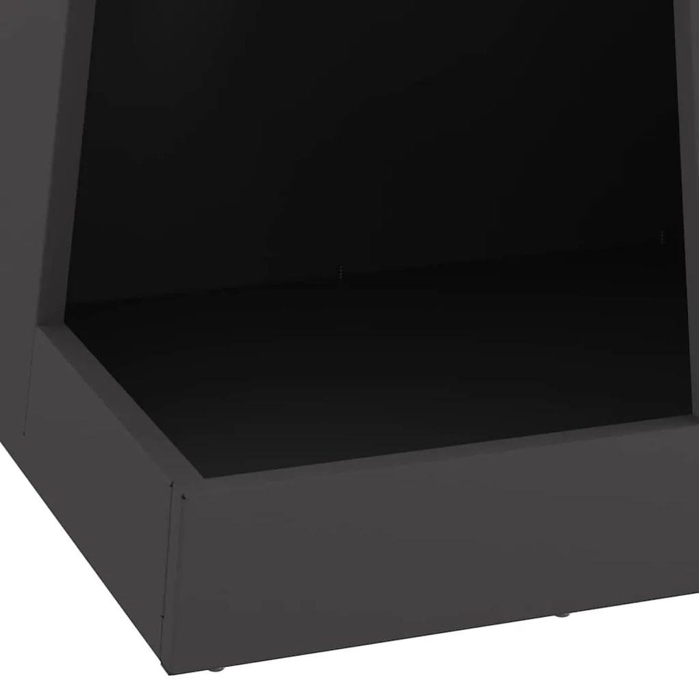 Fogueira com Armazenamento de Lenha Preto 35 x 35 x 100 cm em Aço