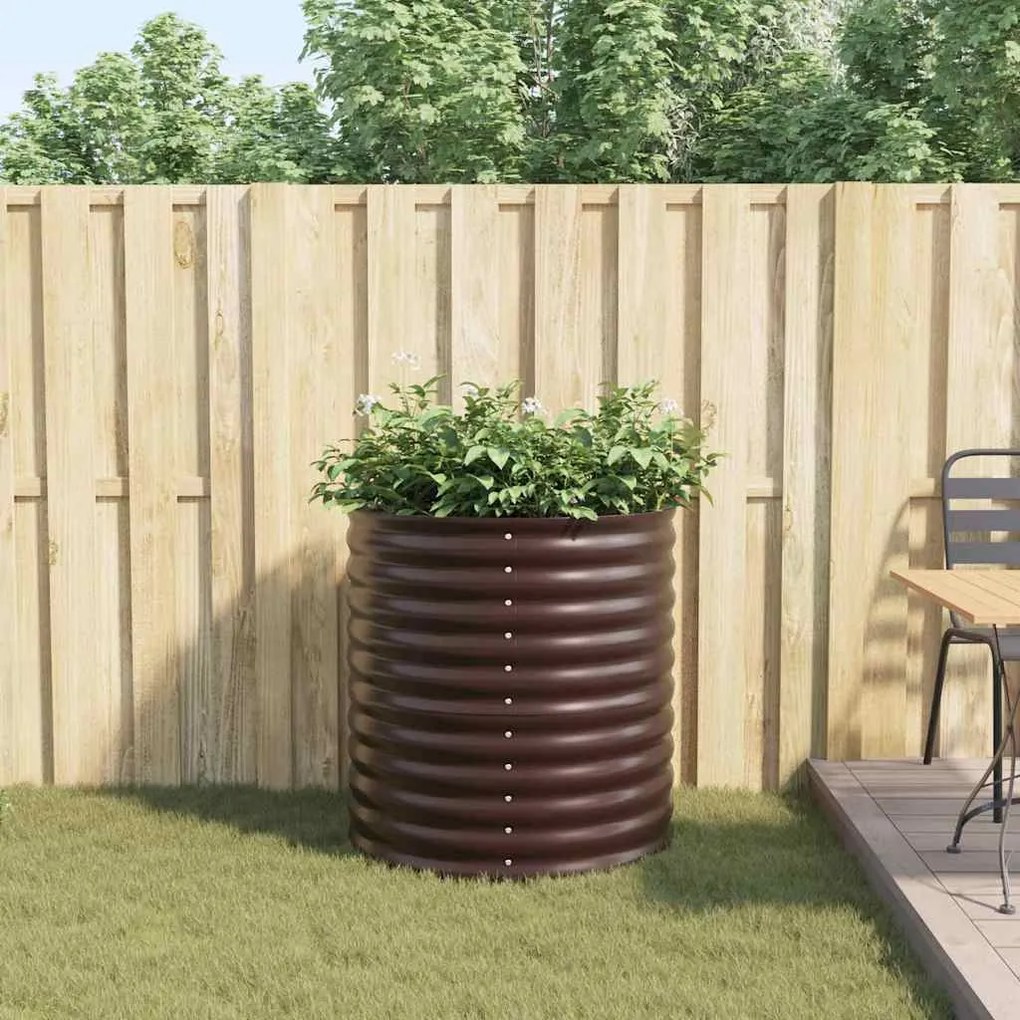 Canteiro Elevado para Jardins - Castanho 80x80x81 cm Aço Galvanizado