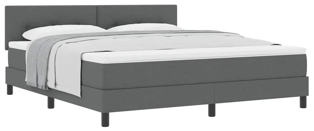 Cama Box com Colchão Cinza Escuro 180x200 cm Tecido