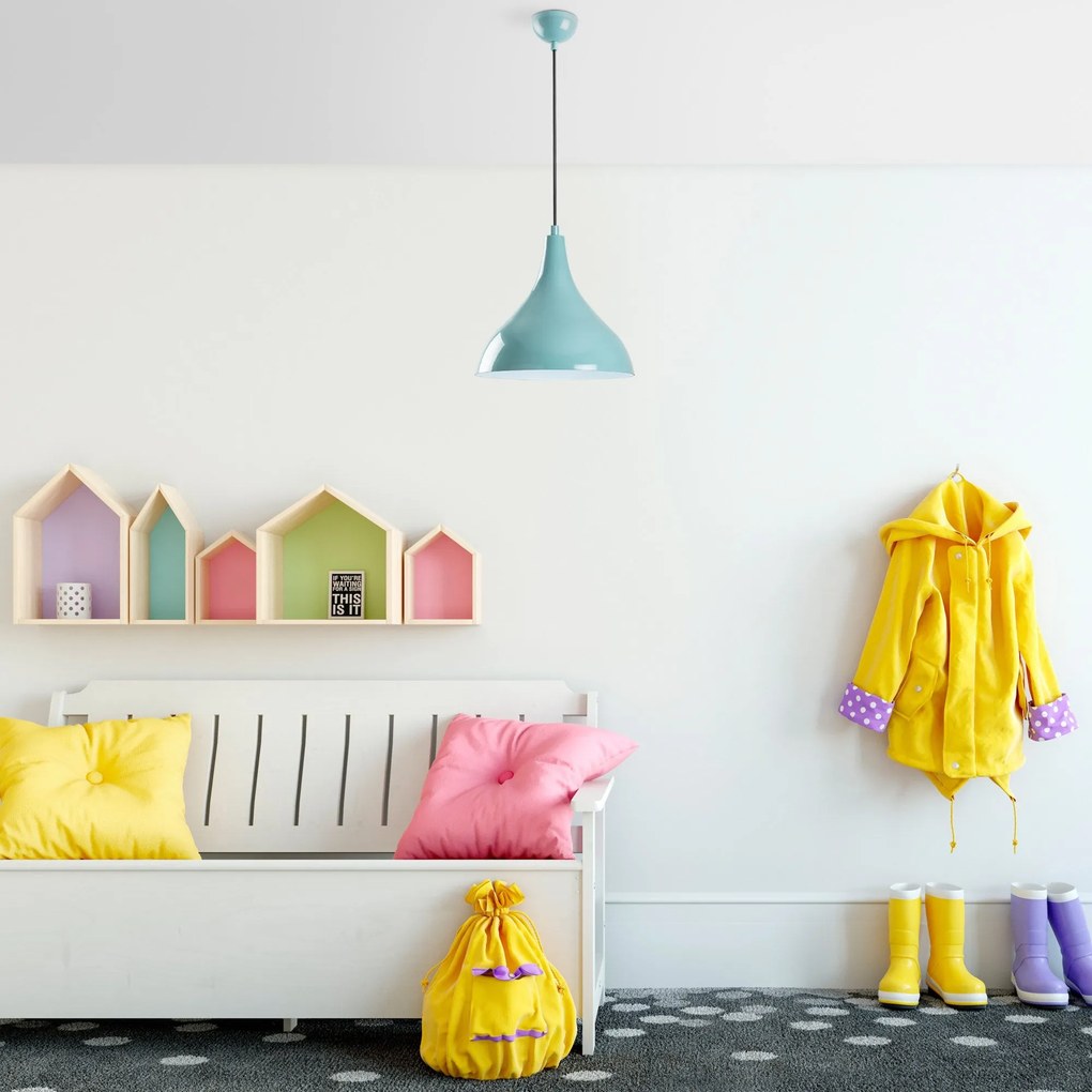 Candeeiro de Teto Bıtlıs – Turquesa – Ø22 h:26 cm