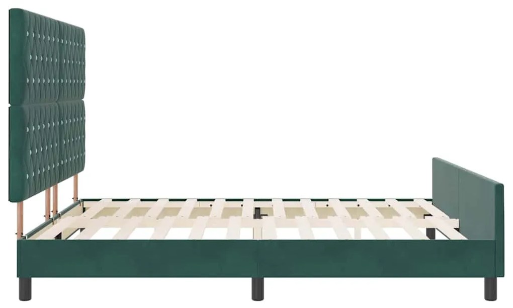 Cama vidaXL em Verde Escuro, 180x200 cm, Veludo