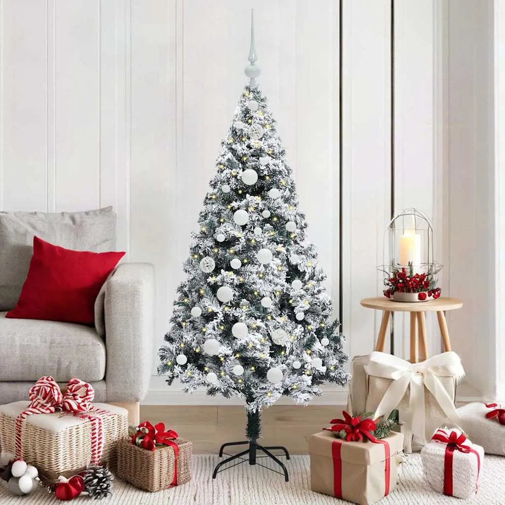 vidaXL Árvore de Natal Artificial Branco 150 cm PVC, Aço e Plástico