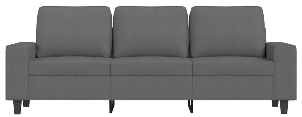 Sofá de 3 lugares 180 cm tecido cinza-escuro