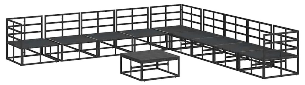 Conjunto de Sofá de Jardim 10 pcs Preto 70 x 70 x 32 cm
