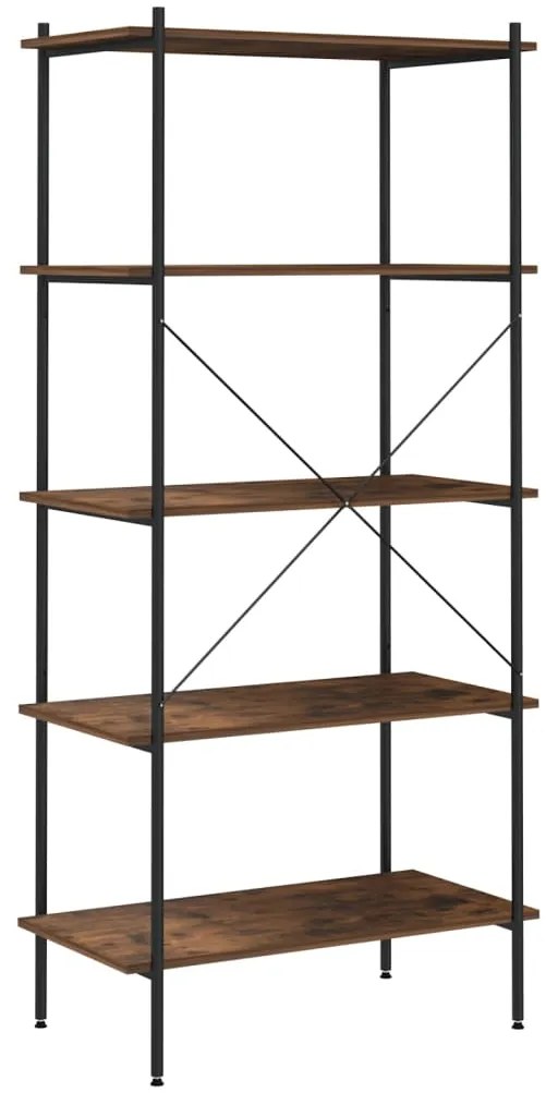 Unidade com 5 prateleiras 80x40x163 cm preto/natural