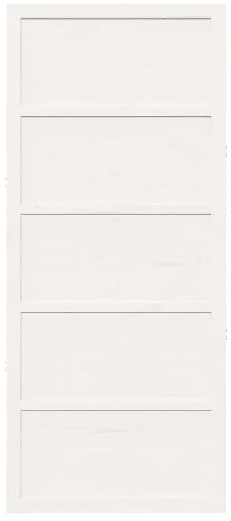 Porta de Celeiro Branca 80x208 cm Madeira Sólida de Pinho