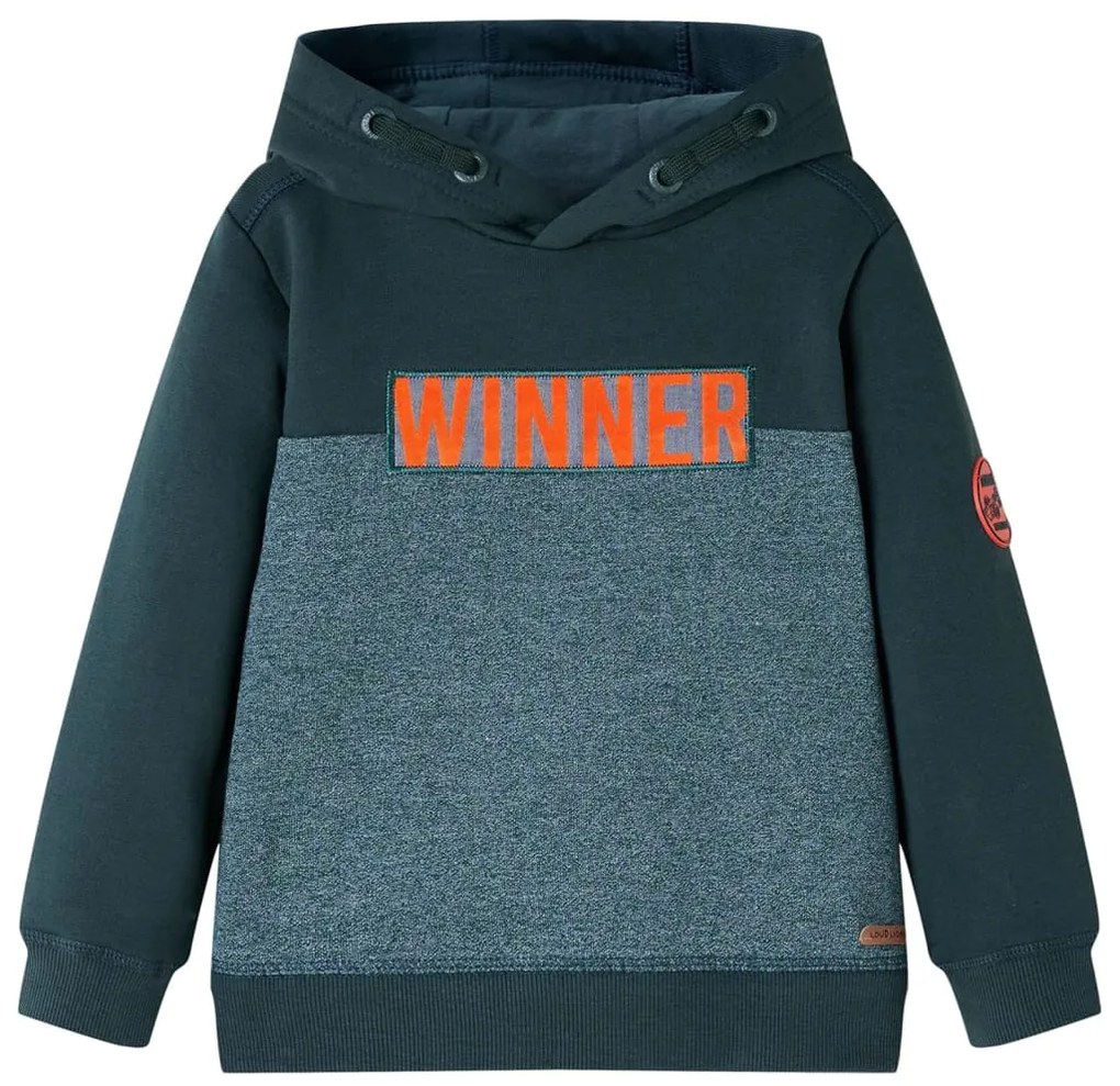 Sweatshirt com capuz verde-escuro 116