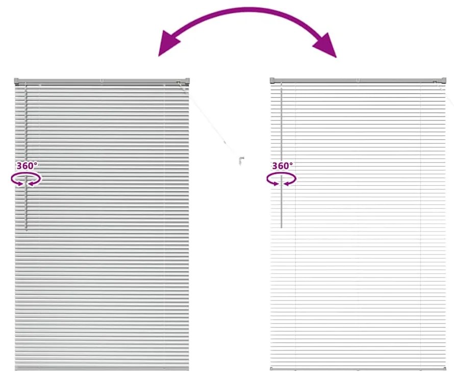 Persiana de Janela com cortinas Outros Manual Prata 100 x 175 cm Alumí