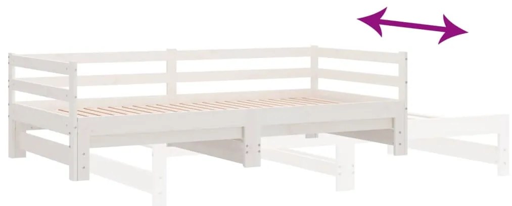 Estrutura sofá-cama de puxar sem colchão 90x190 cm branco