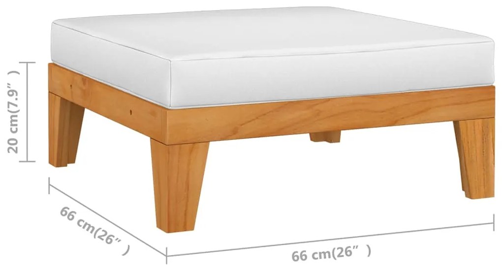 7 pcs conjunto lounge de jardim c/ almofadões acácia maciça