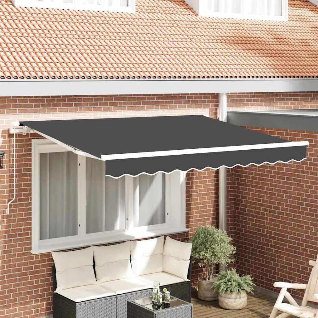 vidaXL Toldo Retrátil Manual Antracite 300 x 200 cm tecido