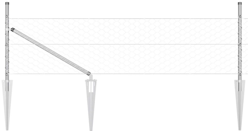 Cerca Hexagonal vidaXL 0,5x10 m Aço Galvanizado