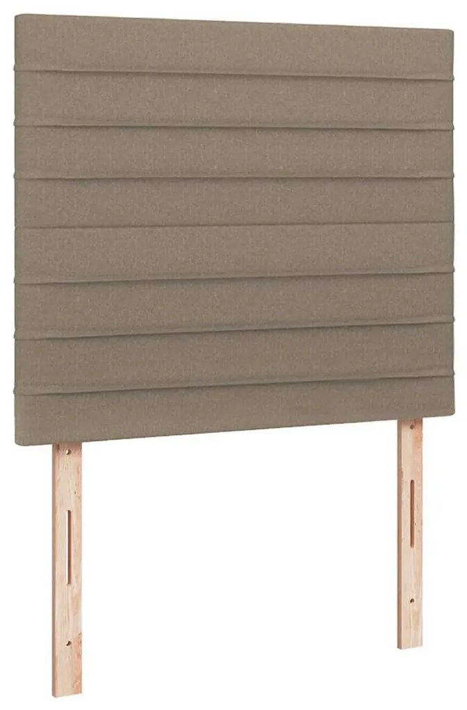 Cama box spring colchão/LED 120x190cm tecido cinza-acastanhado