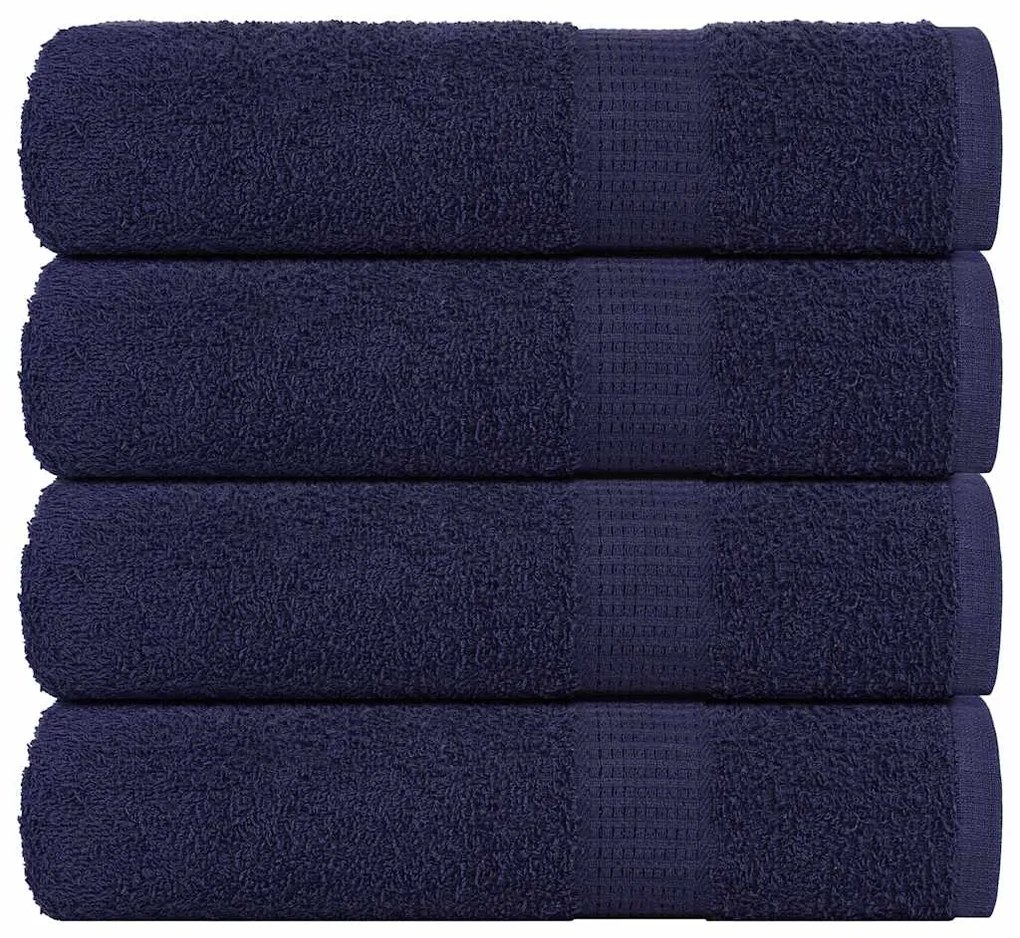 vidaXL Toalhas banho FROGN 4 pcs 70x140 cm 360 g/m² azul marinho