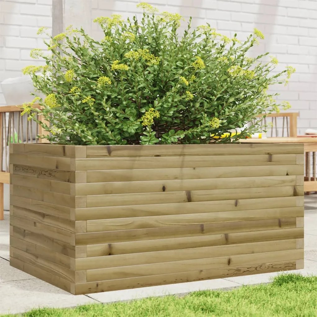 vidaXL Vaso/floreira de jardim 90x60x46 cm madeira de pinho impregnada