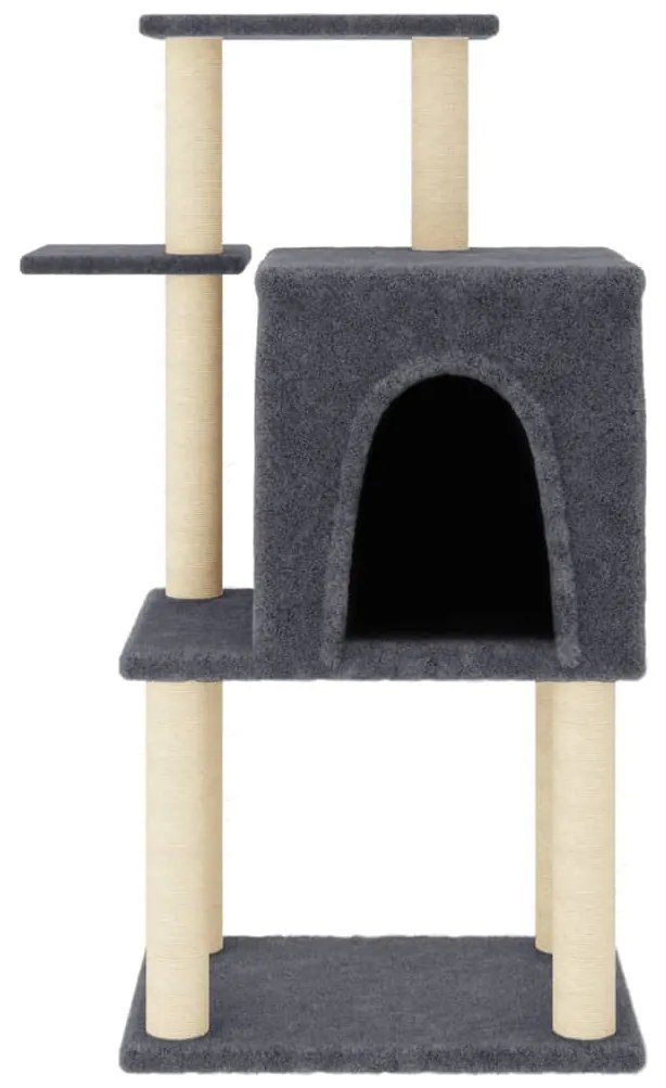 Árvore p/ gatos c/ postes arranhadores sisal 97 cm cinza-escuro