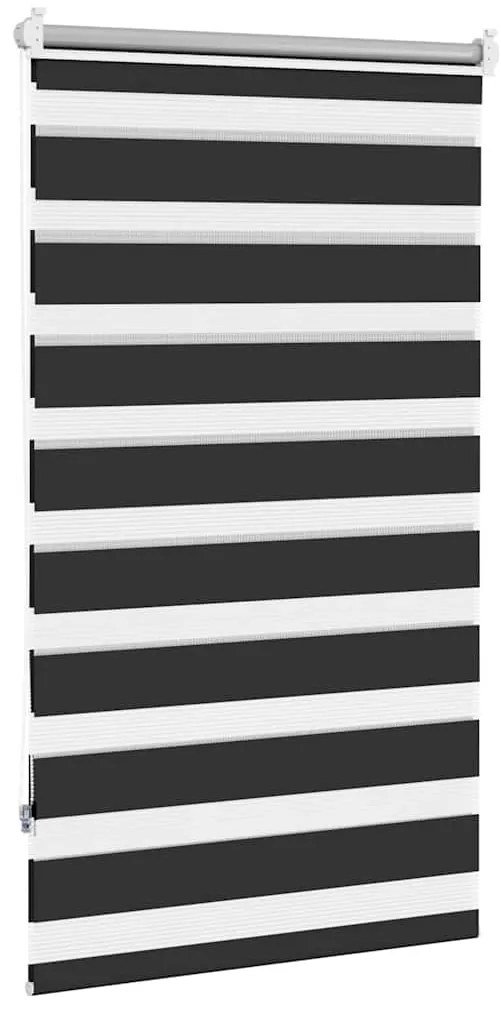 Estore de rolo 90 x 150 cm, linhas de zebra / Preto