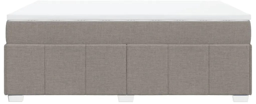 Cama com molas/colchão 160x200 cm tecido castanho-acinzentado