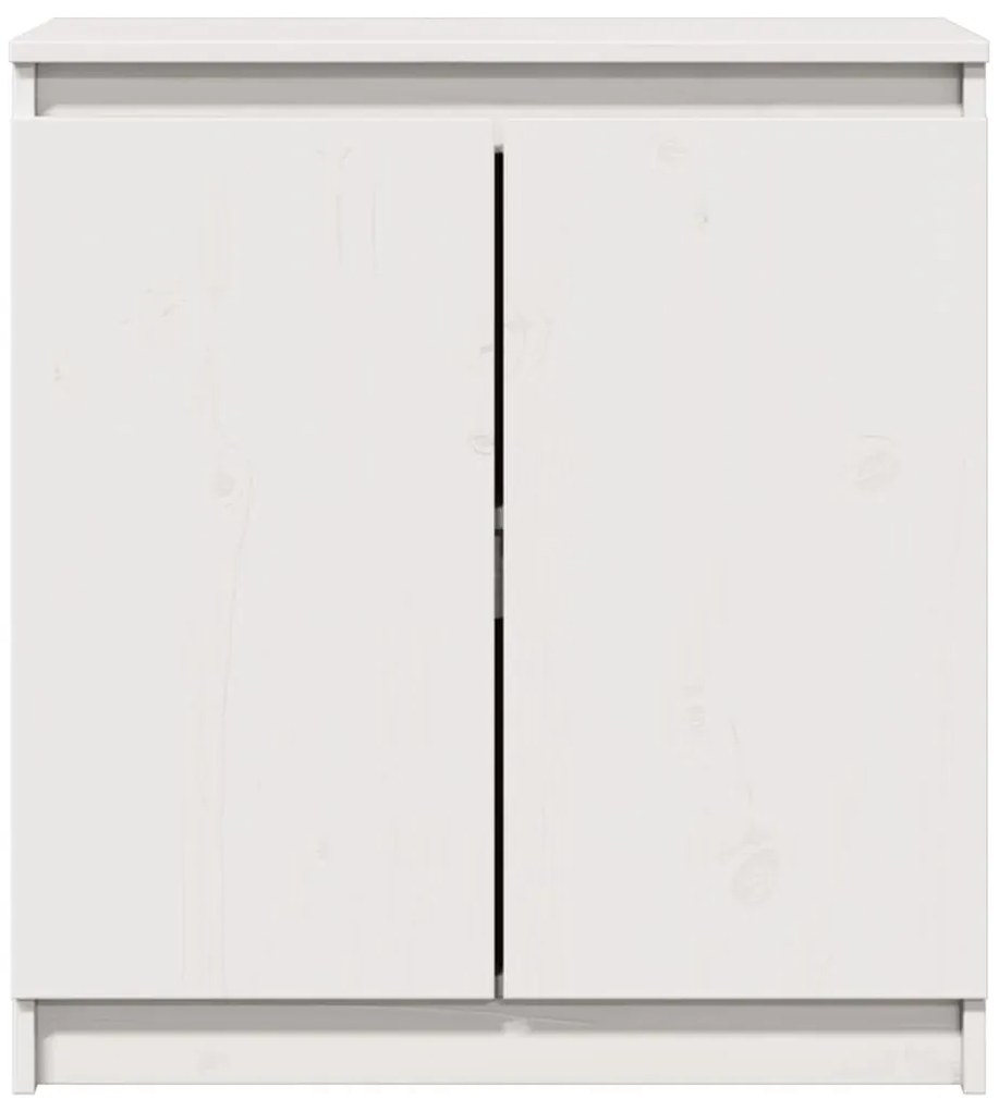 Armário de apoio 60x36x65 cm pinho maciço branco
