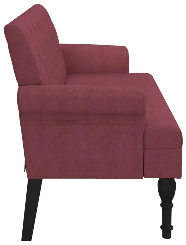 Banco com encosto 120x62x75,5 cm tecido vermelho tinto