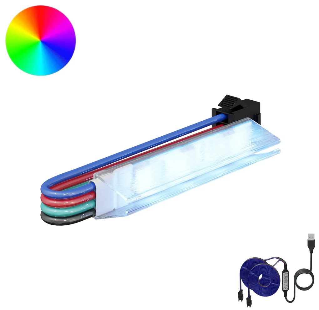 vidaXL Fita LED 2 pcs Preto e Multicolorido 1745 mm Cobre e Plástico