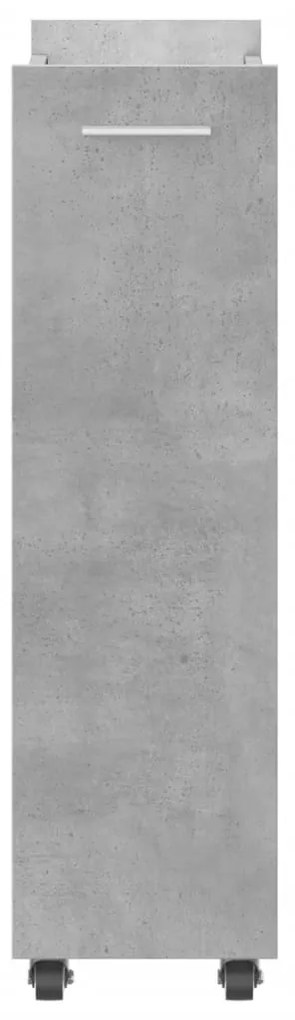 Armário c/ rodas 60x22x79 cm derivados de madeira cinza cimento