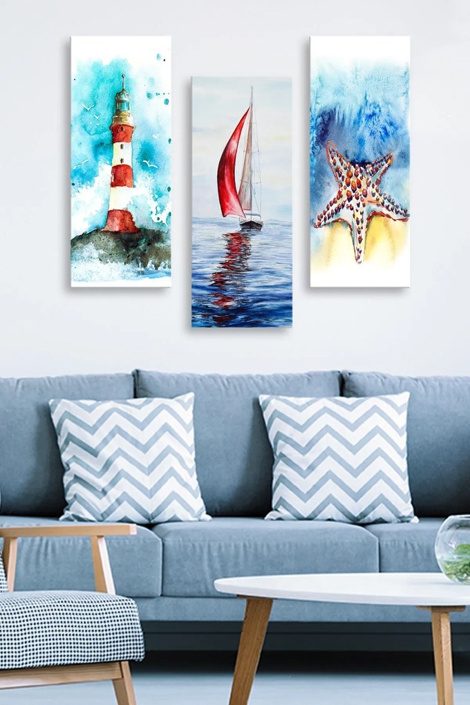 Pintura Decorativa MDF0023 – Multicolor – 20 x 50 cm (3 Peças)