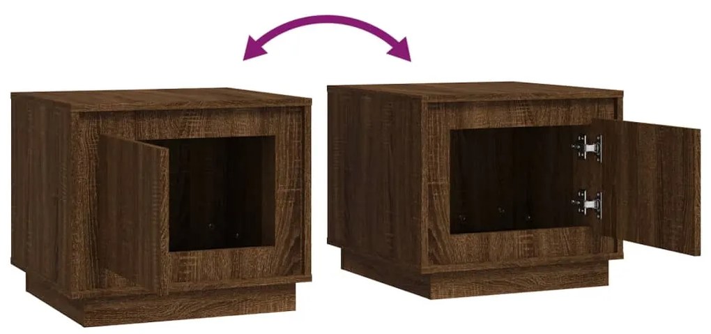 Mesa de centro 51x50x44 cm derivados madeira carvalho castanho