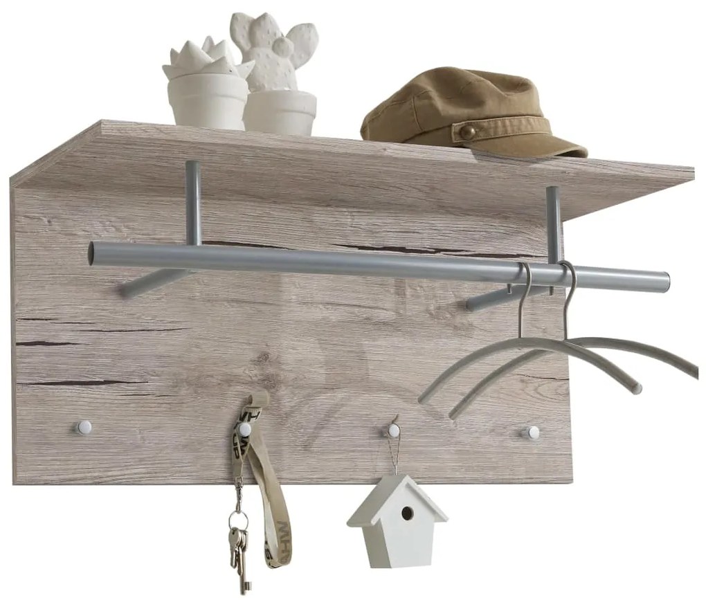 428780 FMD Bengaleiro de parede 72x29,3x34,5 cm carvalho areia