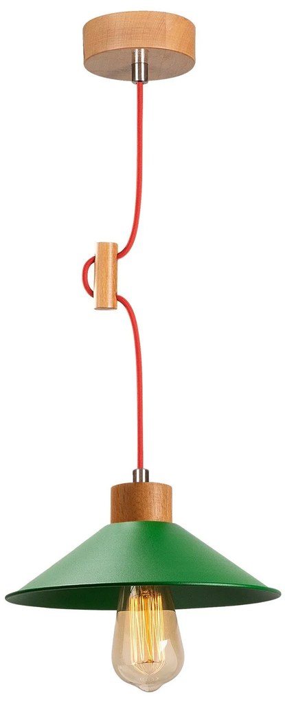 Candeeiro Suspenso Manavgat – Verde – 24 cm de diâmetro, 101 cm de alt