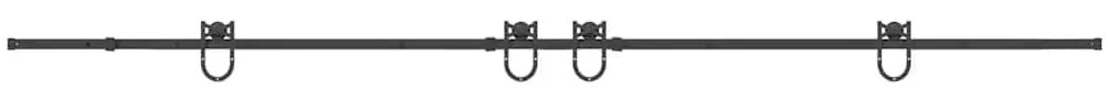 Kit de ferragens para porta deslizante 200 cm aço preto