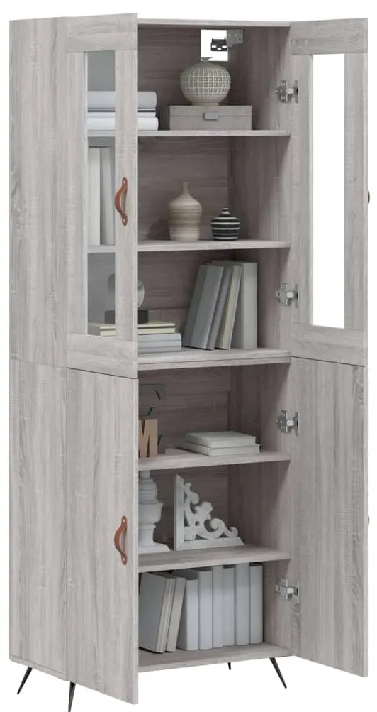 Armário alto 69,5x34x180 cm derivados de madeira sonoma cinza