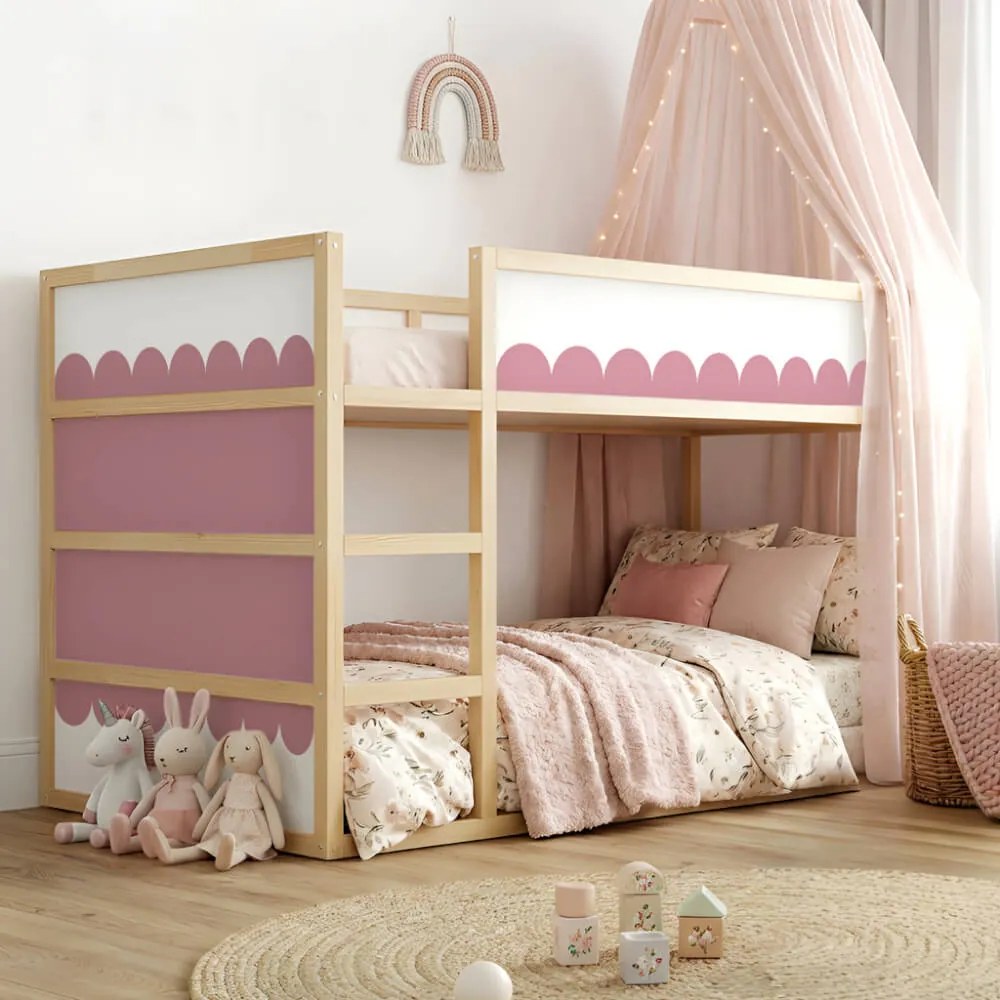 Autocolante para cama de criança IKEA KURA - Arcos cor-de-rosa