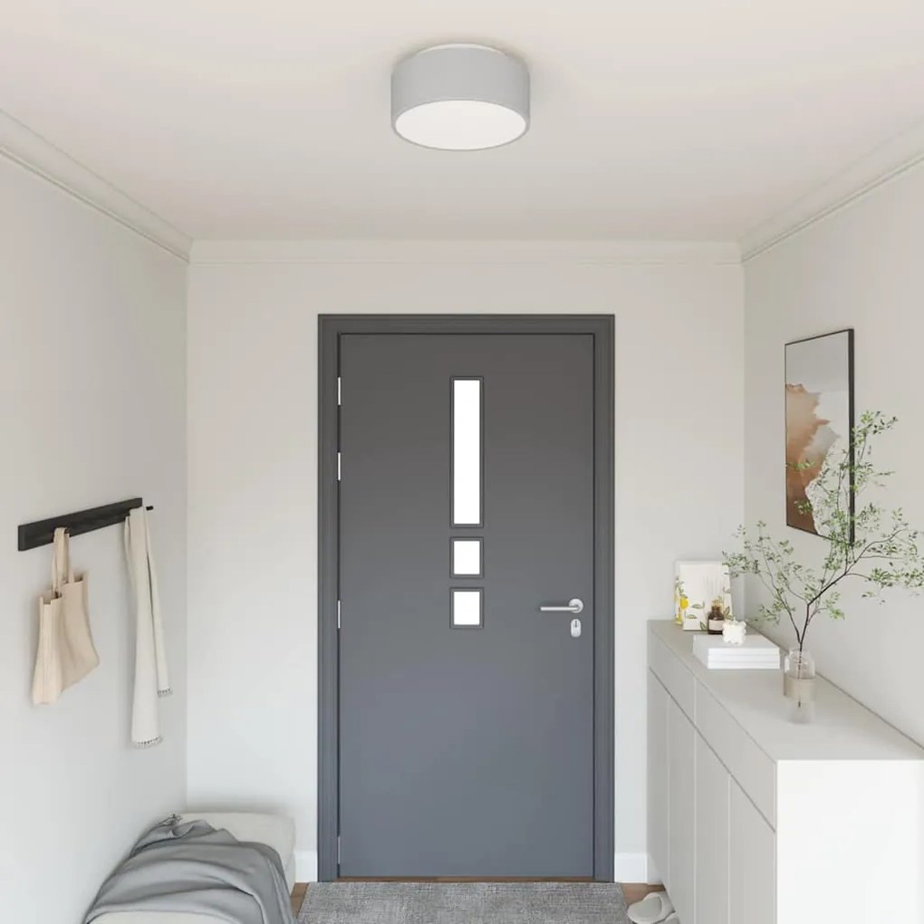 vidaXL Lâmpada de teto com holofotes Cinzeto 30 x 30 x 13,5 cm tecido