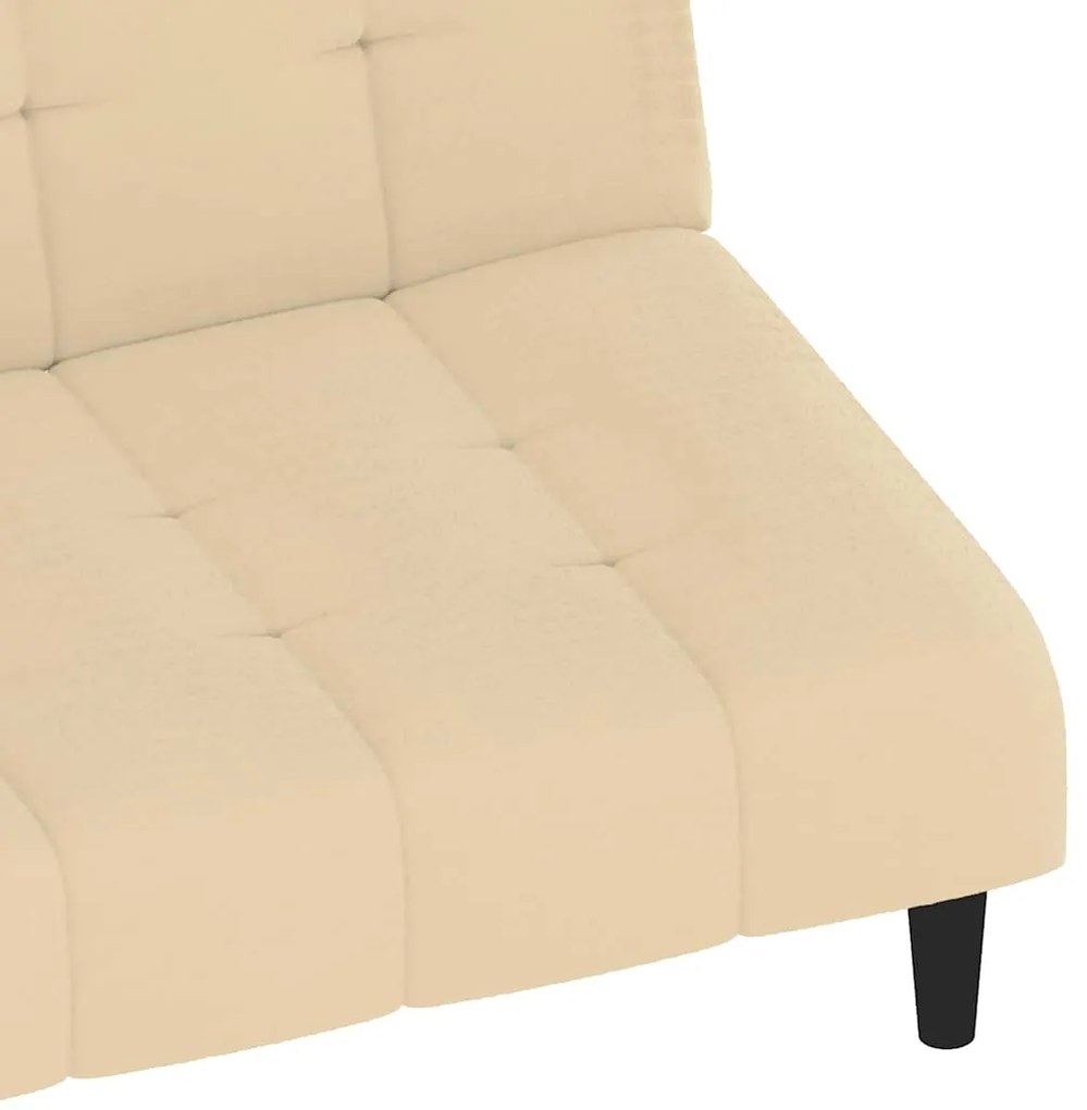 Sofá-cama de 2 lugares veludo cor creme
