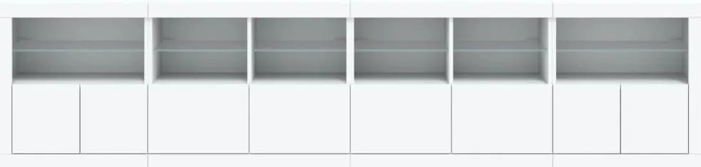 Aparador com luzes LED 283x37x67 cm branco