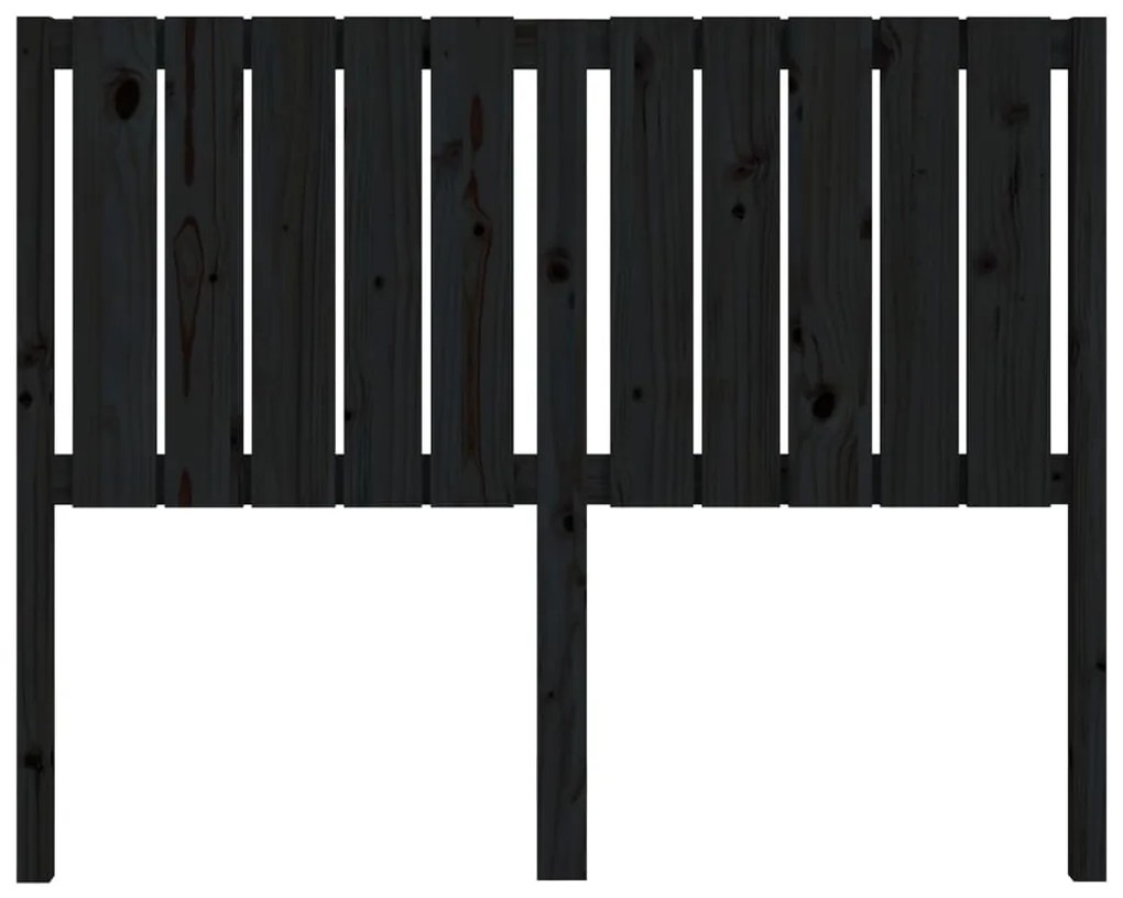 Cabeceira de cama 125,5x4x100 cm pinho maciço preto