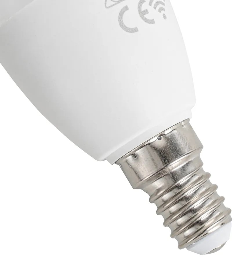 Conjunto de 5 Lâmpadas LED Inteligentes E14 C37 Opal RGBW 4.9W 470 lm 2700-6500K