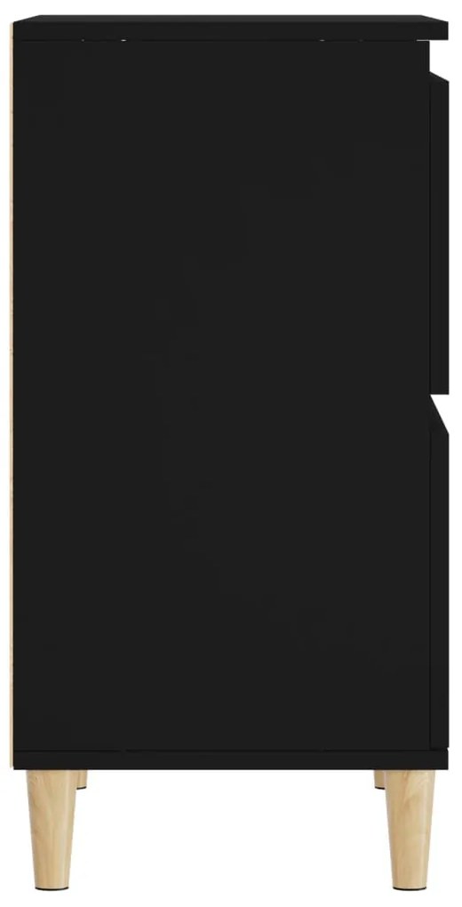 Aparadores 3 pcs 60x35x70 cm derivados de madeira preto