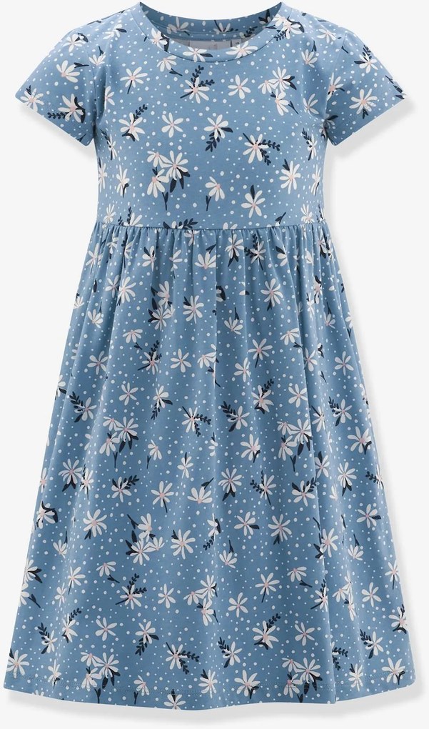 Vestido em jersey floral para menina Happy Girls azul-cambraia
