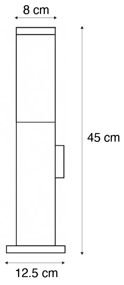 Candeeiro exterior moderno 45 cm em aço com tomada IP44 - Malios Design,Moderno