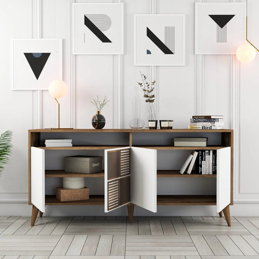 Console Milan – Walnut White – 160 cm x 78 cm x 35 cm