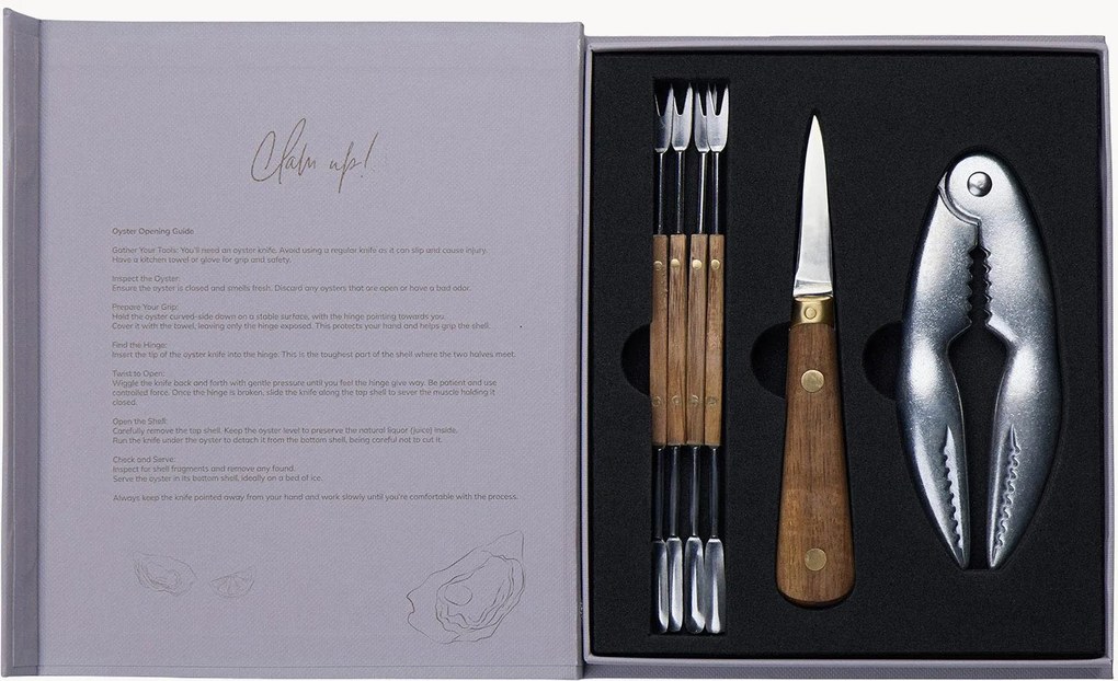 Talheres para marisco Fabrizio, conjunto de 6