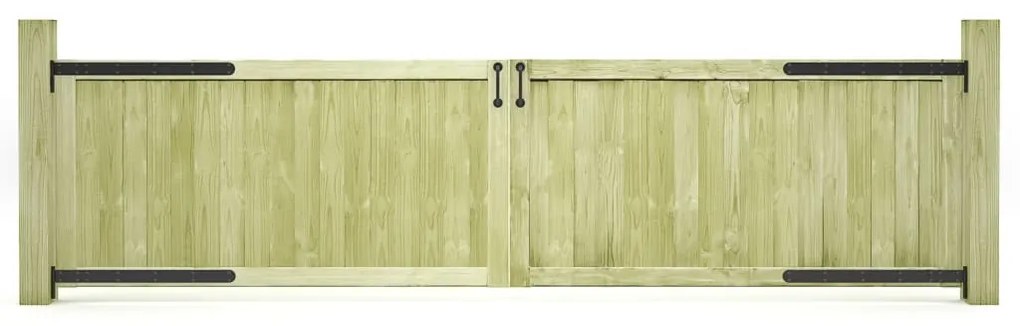 45338 vidaXL Portões de jardim 2 pcs 300x75 cm pinho impregnado