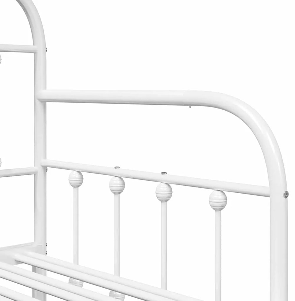 Estrutura de Daybed vidaXL com Cama de Rodízio Branca 75x190 cm Aço